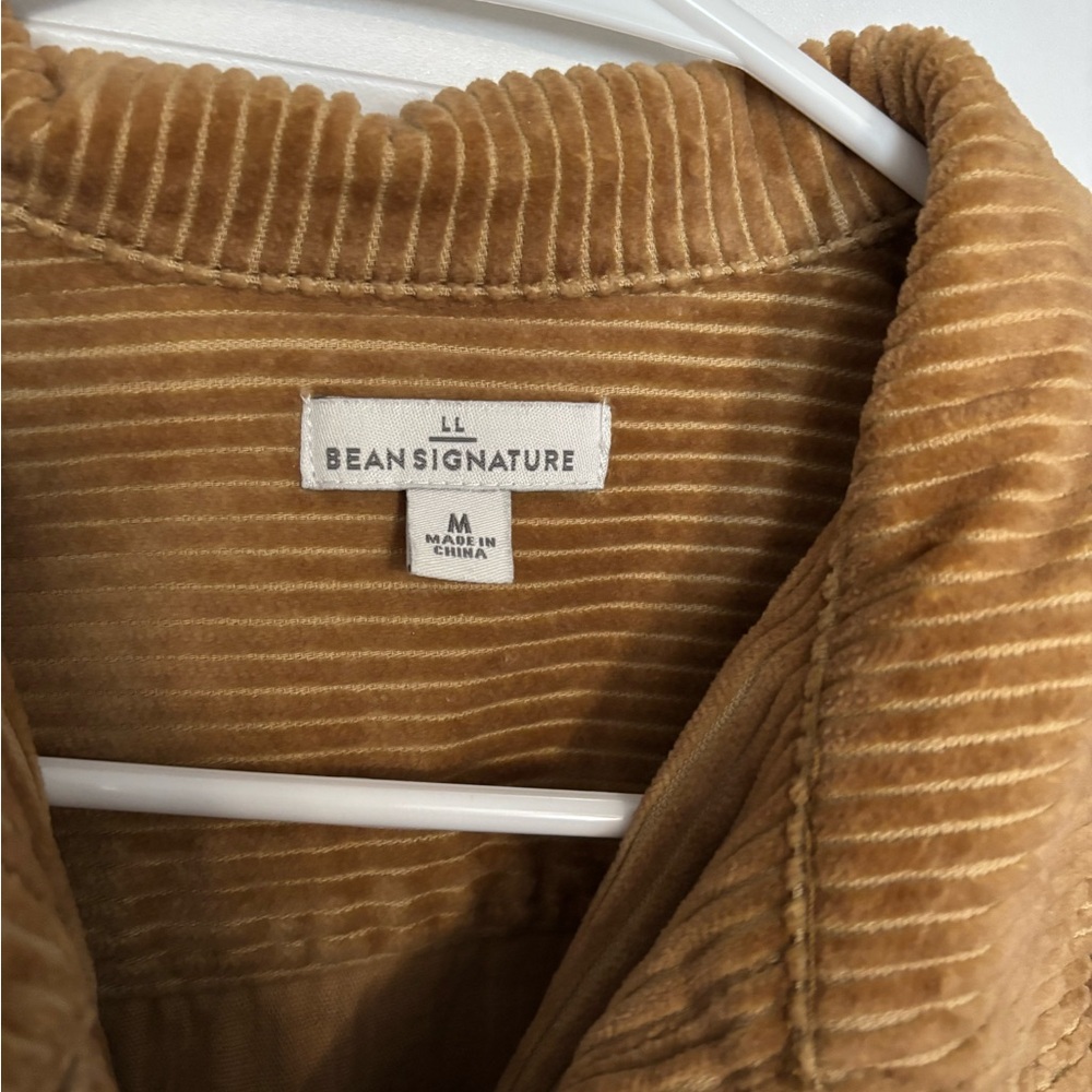 L.L. Bean Women's Tan Signature Wide-Wale Shirt Jacket Size M In Corduroy - Picture 3 of 9